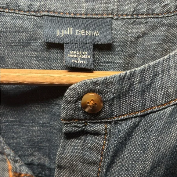 J.Jill Denim Button-Front Shirt Women’s Dress - Blue Size 5 - Picture 4 of 8